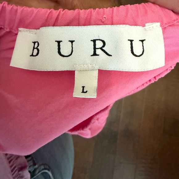 BURU Pink Puff Sleeve Tiered Dress - Picture 2 of 4